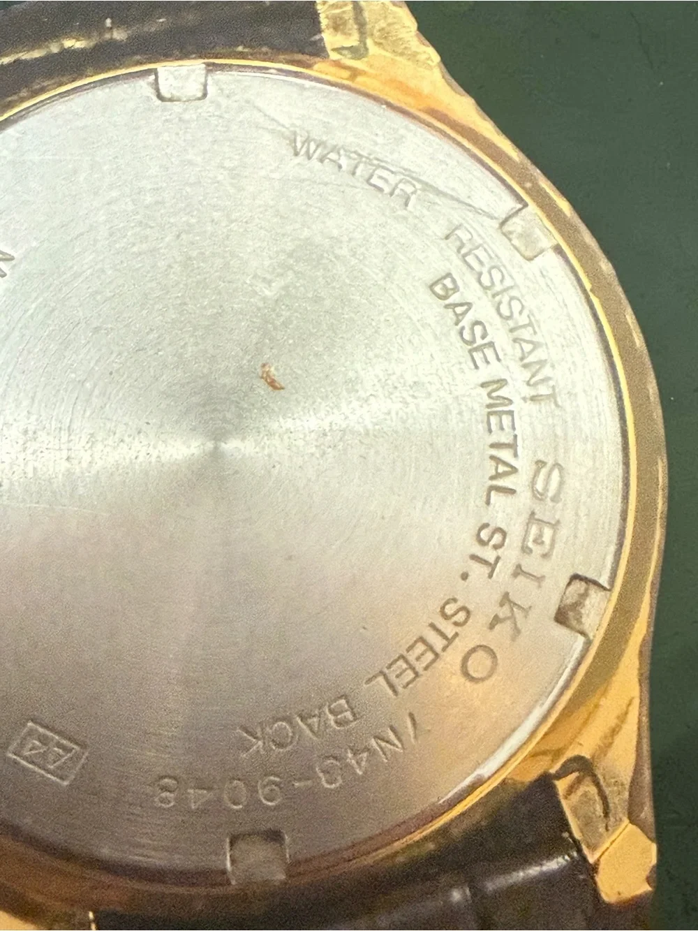 Vintage Seiko 7N43-919M Quartz Day Date Gold Tone Black Dial Men’s Watch